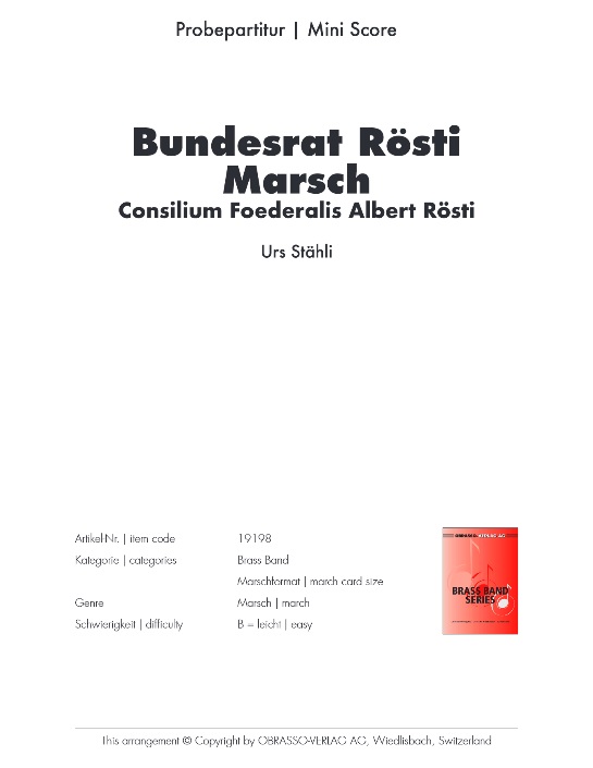 Bundesrat Rsti Marsch (Consilium Foederalis Albert Rsti) - klik hier