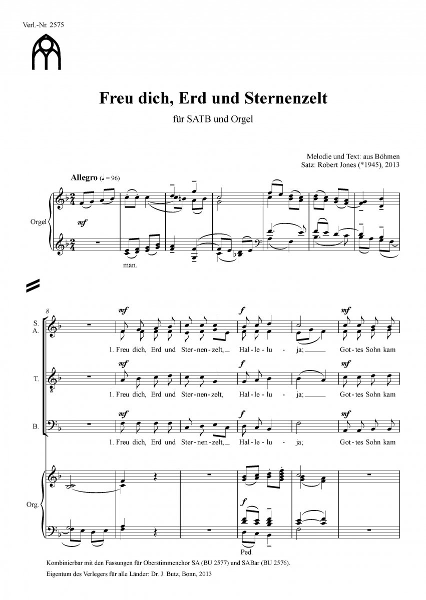 Freu dich, Erd und Sternenzelt - klik hier
