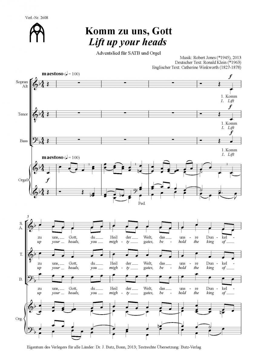 Komm zu uns, Gott (Lift up your heads) - klik hier