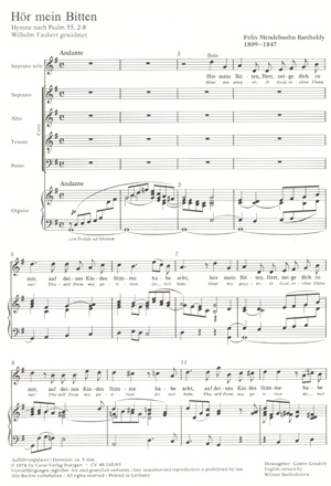 Mendelssohn: H�r mein Bitten (2 Fassungen) - klik hier