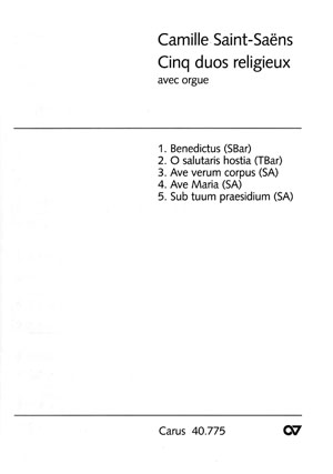 Saint-Saëns: Fünf Duette mit Orgel - klik hier Saint-Saëns: Fünf Duette mit Orgel - klik hier