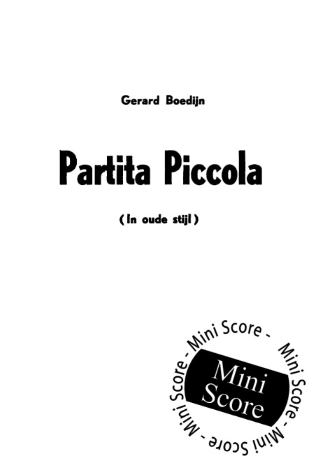 Partita piccola (In Oude Stijl) - klik hier