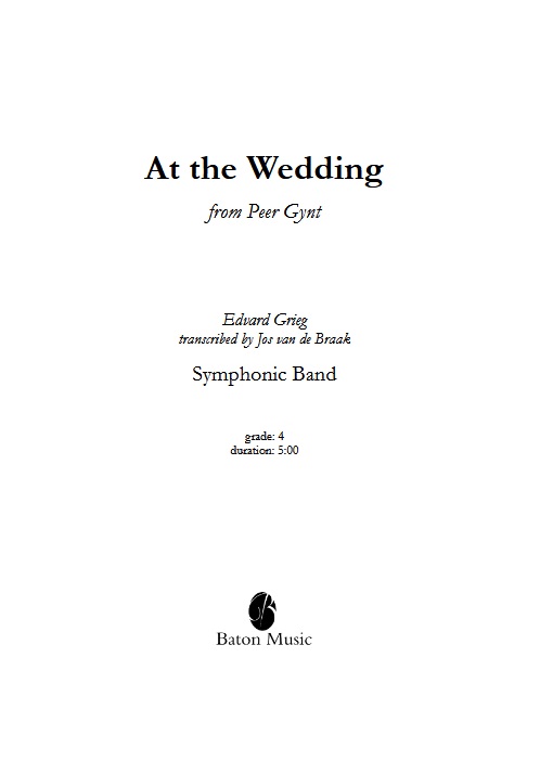 At the Wedding (From 'Peer Gynt') - klik hier