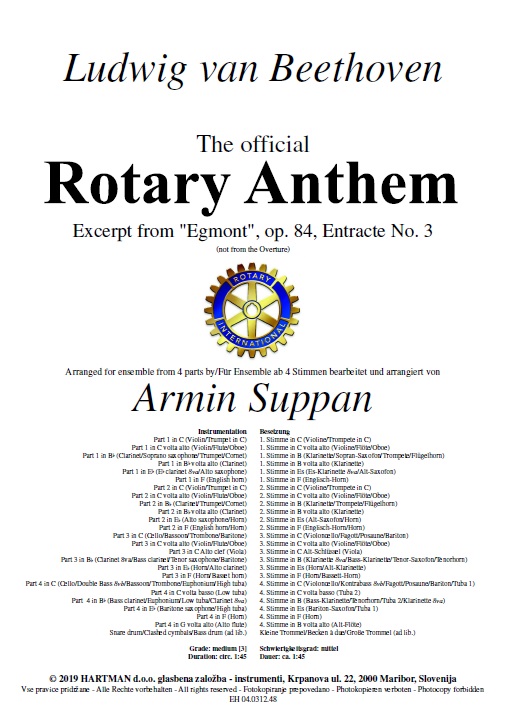 Rotary Anthem (Excerpt from "Egmont") - klik hier Rotary Anthem (Excerpt from "Egmont") - klik hier