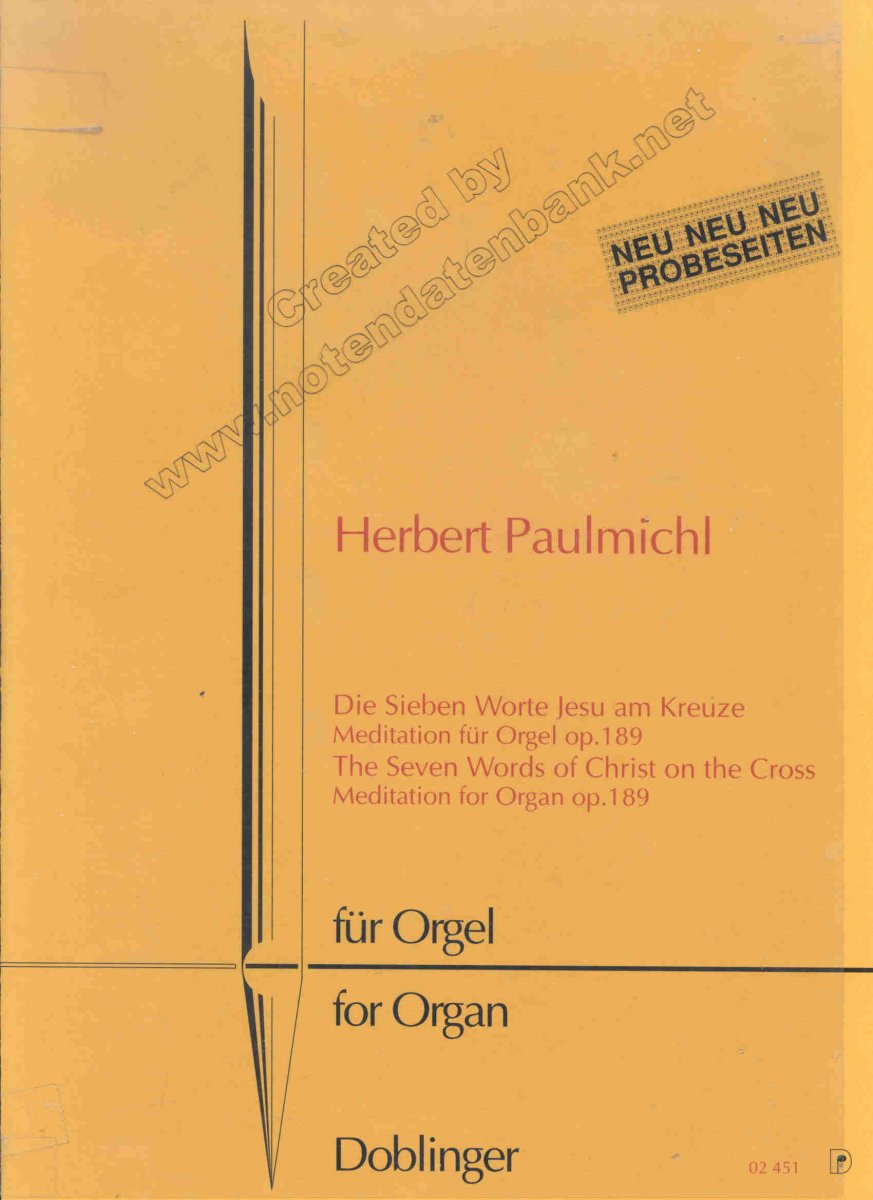 Die 7 Worte Jesu am Kreuze - Meditation für Orgel - klik hier Die 7 Worte Jesu am Kreuze - Meditation für Orgel - klik hier
