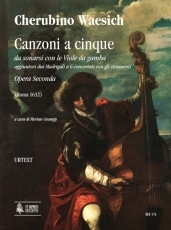 Canzoni a cinque da sonarsi con le Viole da gamba aggiuntovi dui Madrigali a 6 concertati con gli strumenti. Parts - klik hier