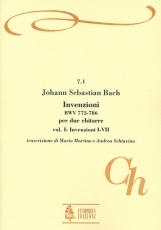 Inventions BWV 772-786 for 2 Guitars. #1, Inventions Nos. 1-7 - klik hier