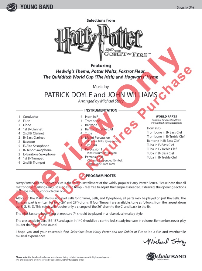 Selections from 'Harry Potter and the Goblet of Fire' - klik hier