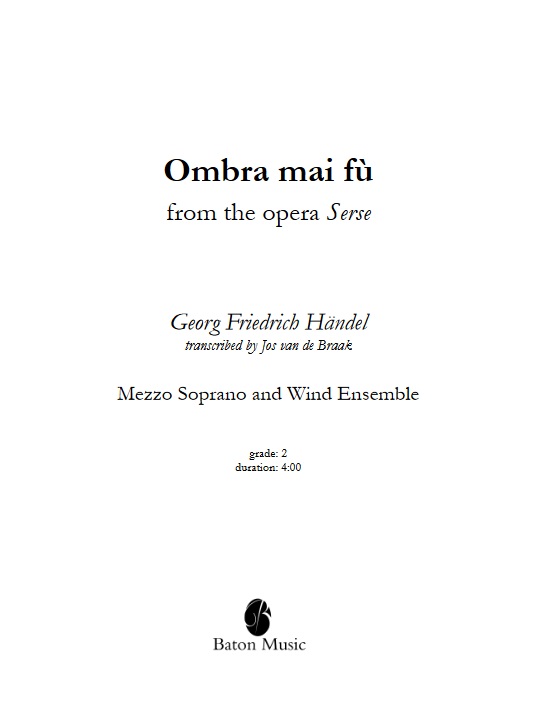 Ombra mai f� (from the Opera Serse) - klik hier