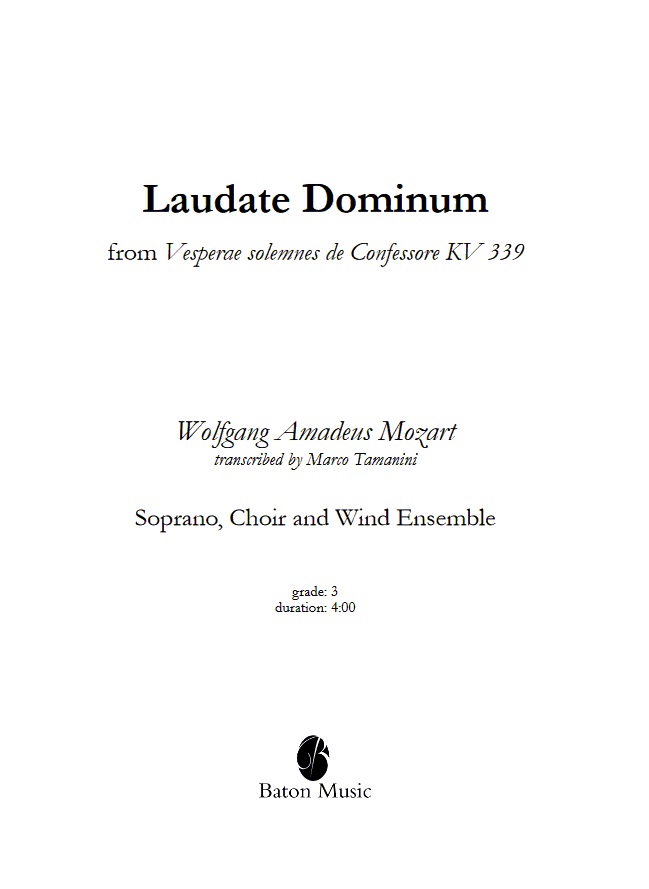 Laudate Dominum (from Vesperae solemnes de Confessore KV 339) - klik hier