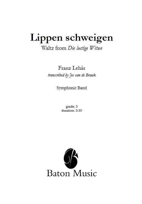 Lippen schweigen (from the Operetta 'Die Lustige Witwe') - klik hier