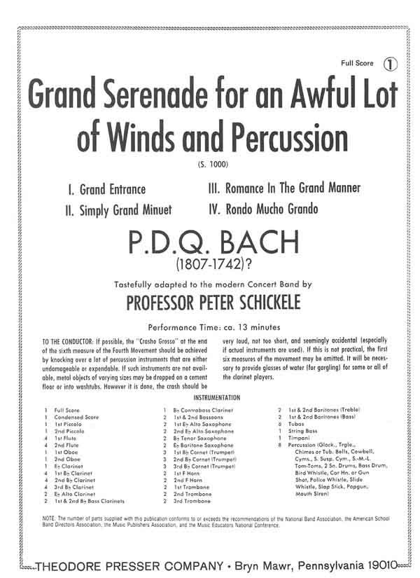 Grand Serenade for An Awful Lot Of Winds and Percussion - klik hier