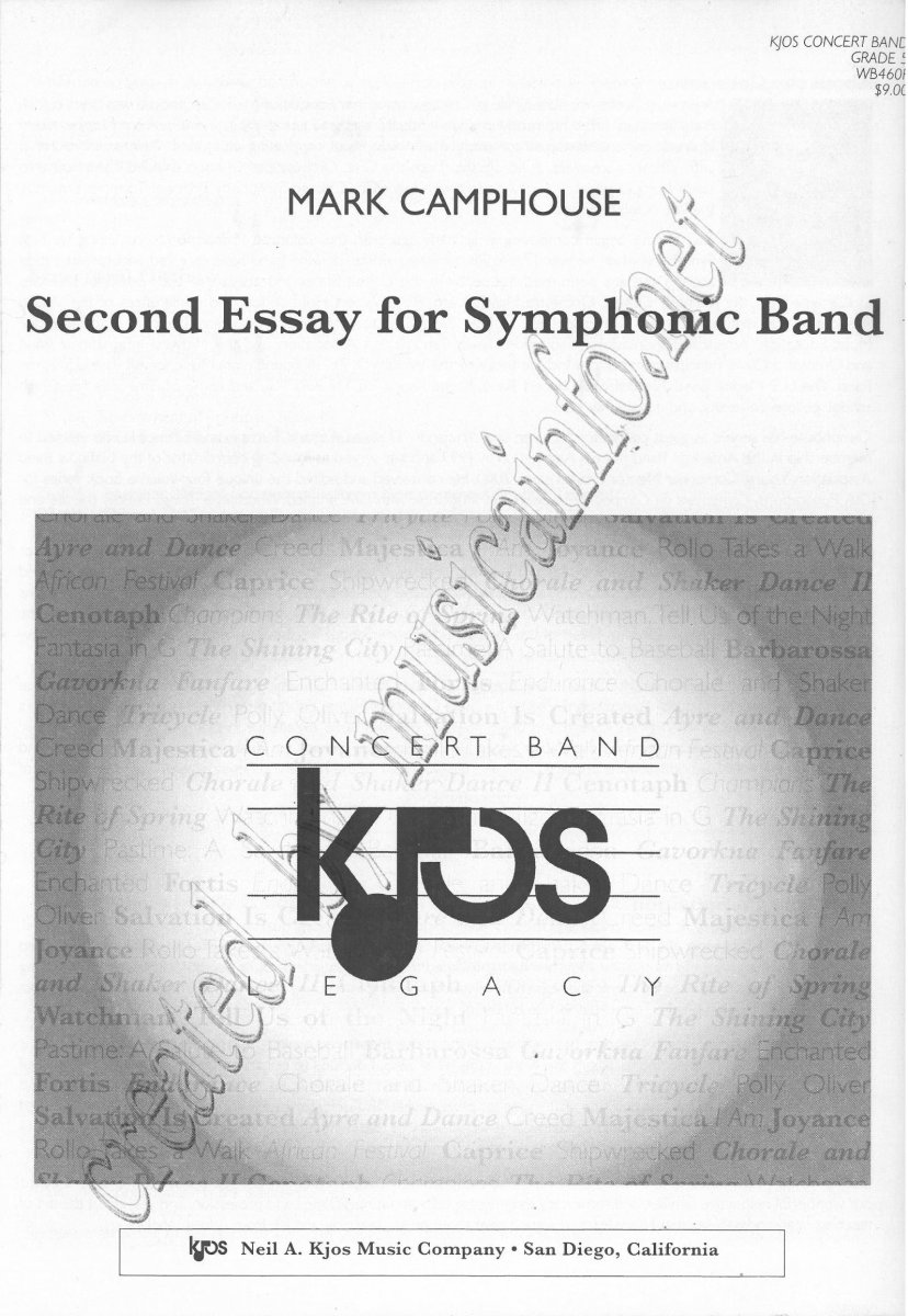 Second Essay for Symphonic Band - klik hier