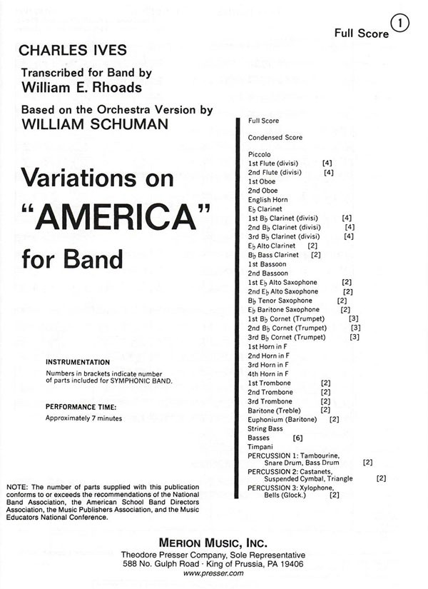 Variations on 'America' - klik hier