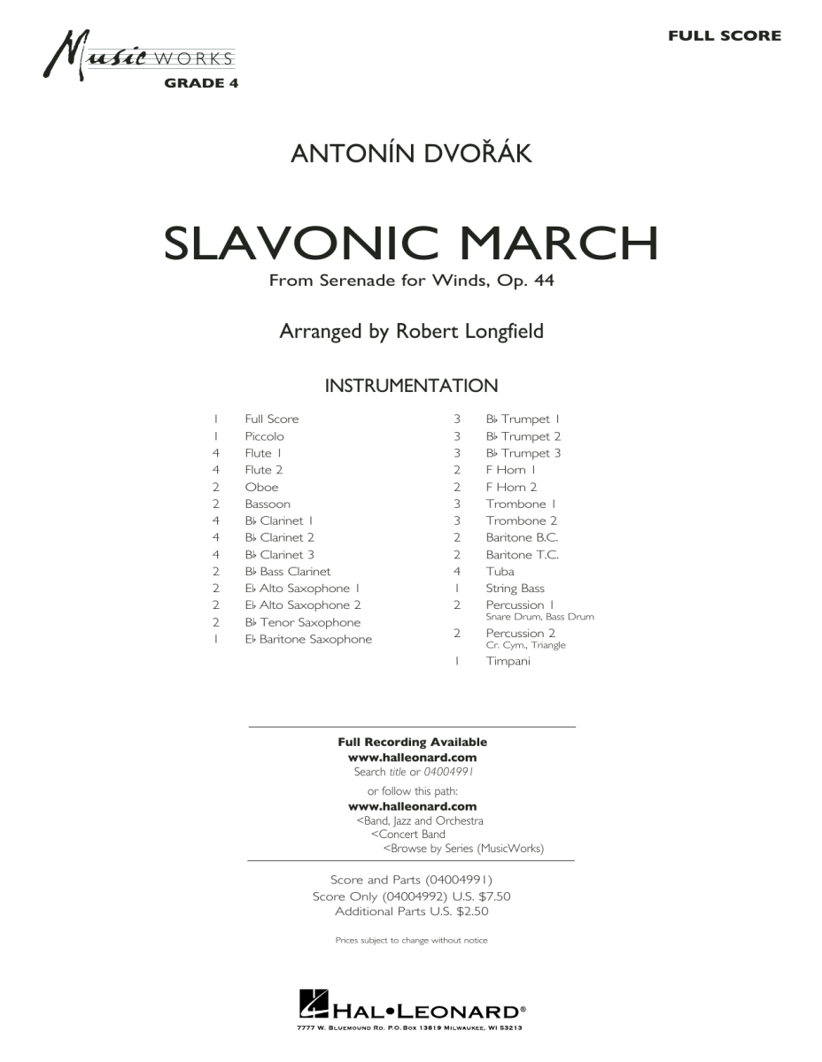 Slavonic March (from 'Serenade for Winds') - klik hier