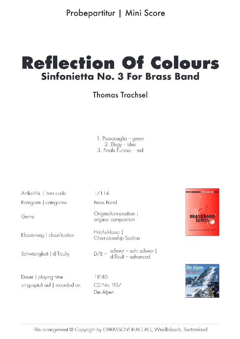 Reflections of Colours (Sinfonietta #3) - klik hier