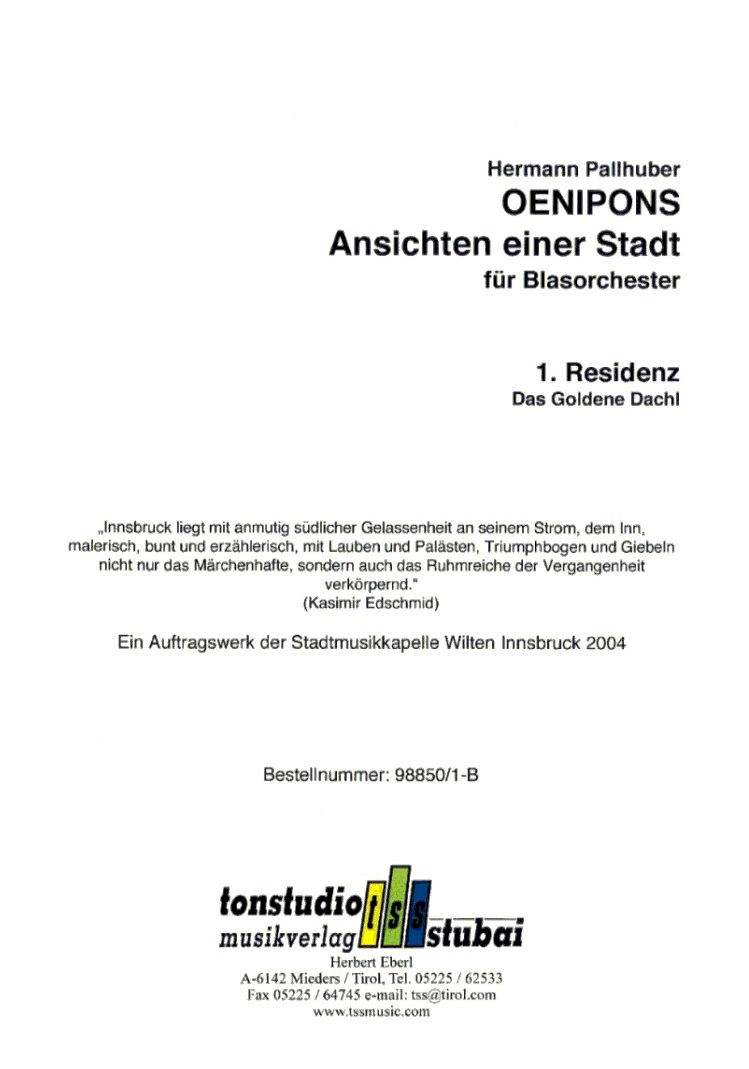 1. Satz "Das Goldene Dachl" - klik hier