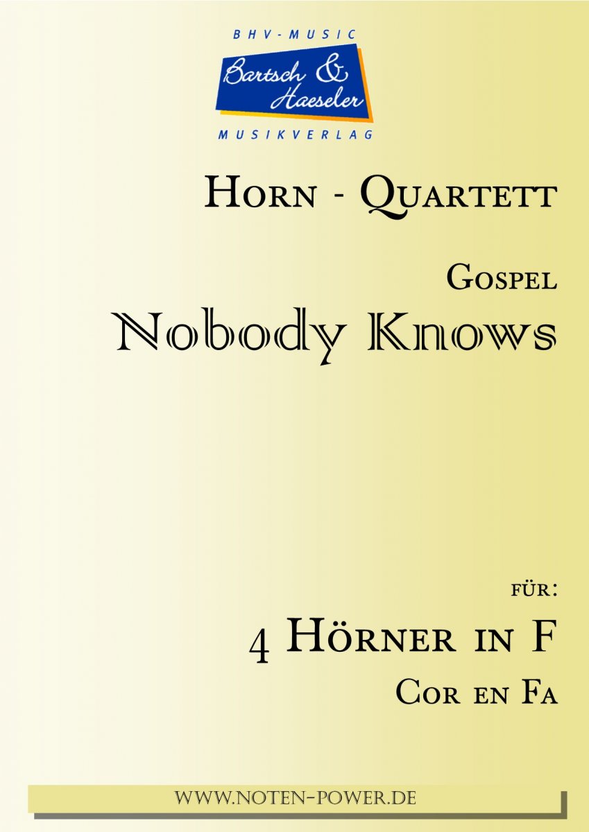 Nobody Knows (Gospel) - klik hier Nobody Knows (Gospel) - klik hier