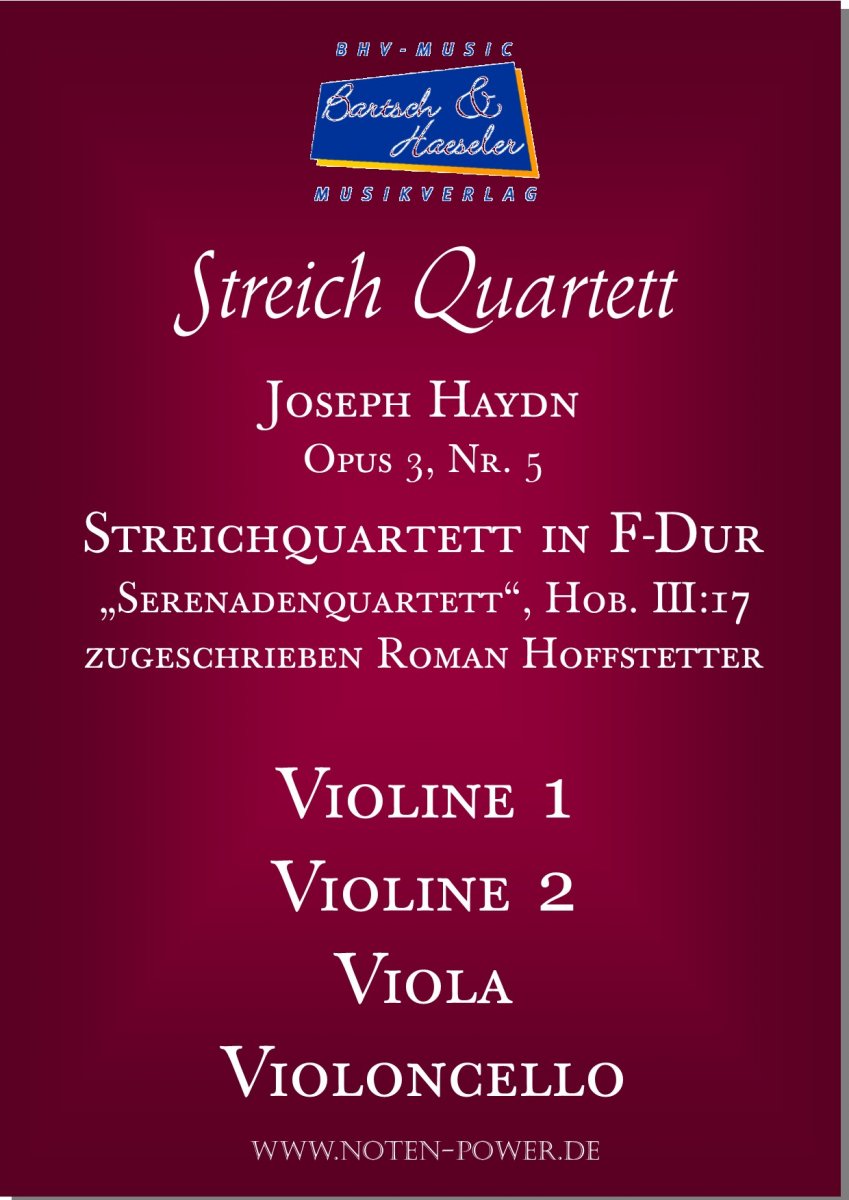 Streichquartett in F-Dur Serenadenquartett - klik hier