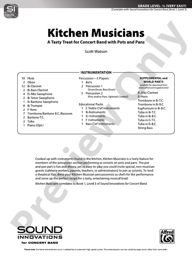 Kitchen Musicians (A Tasty Treat for Concert Band with Pots and Pans) - klik hier