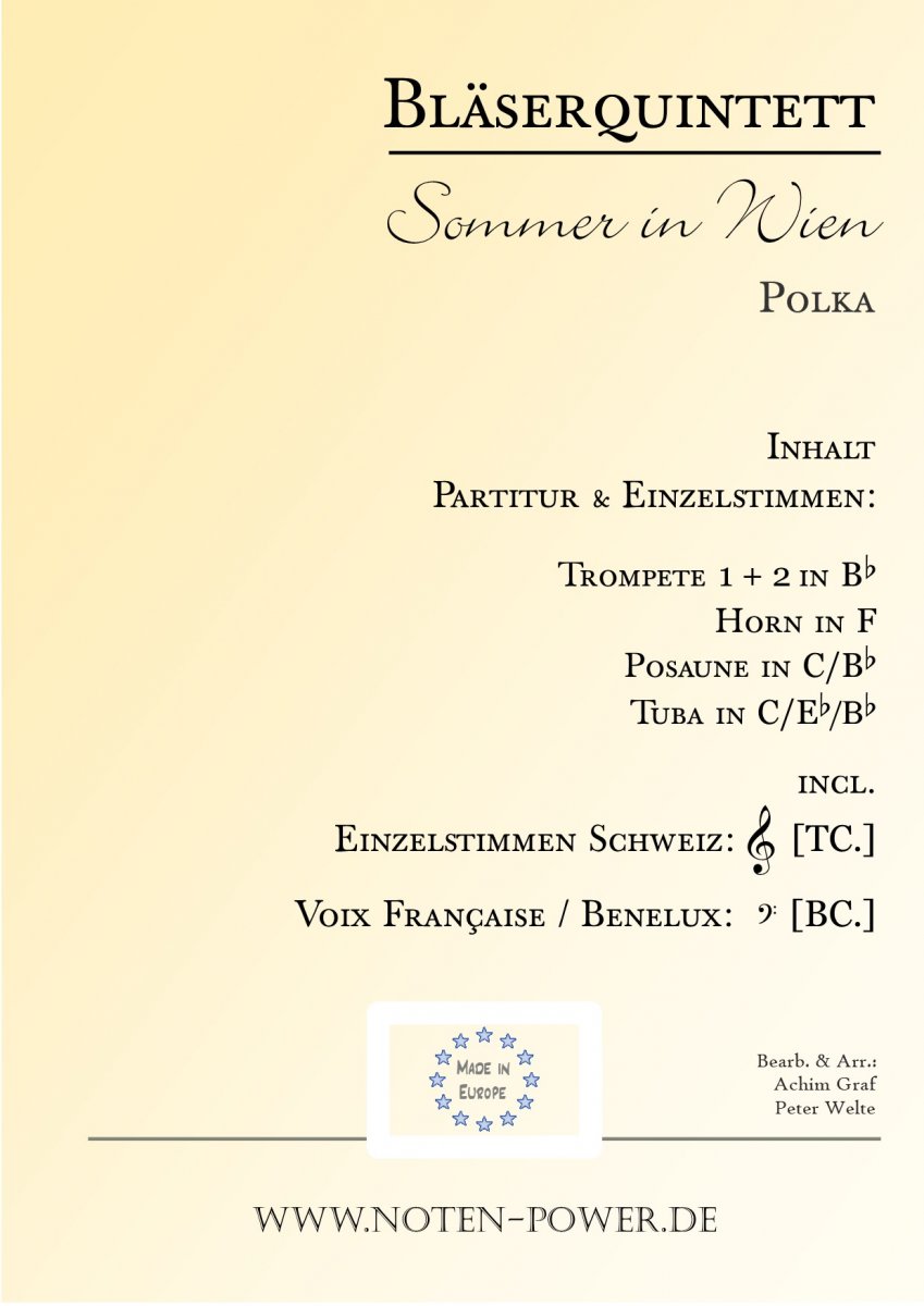 Sommer in Wien (Polka) - klik hier Sommer in Wien (Polka) - klik hier