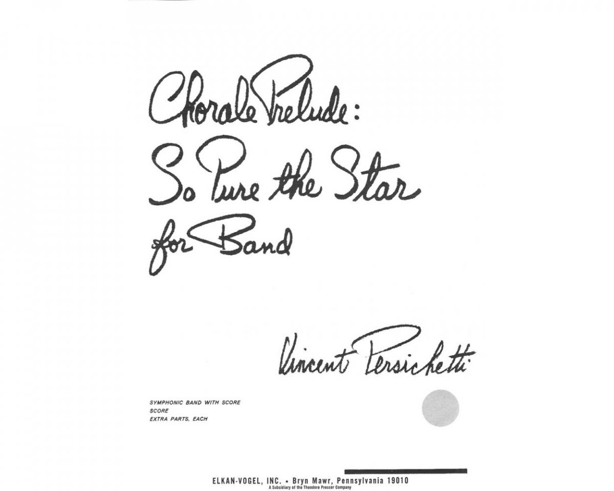 Chorale Prelude: So Pure The Star - klik hier