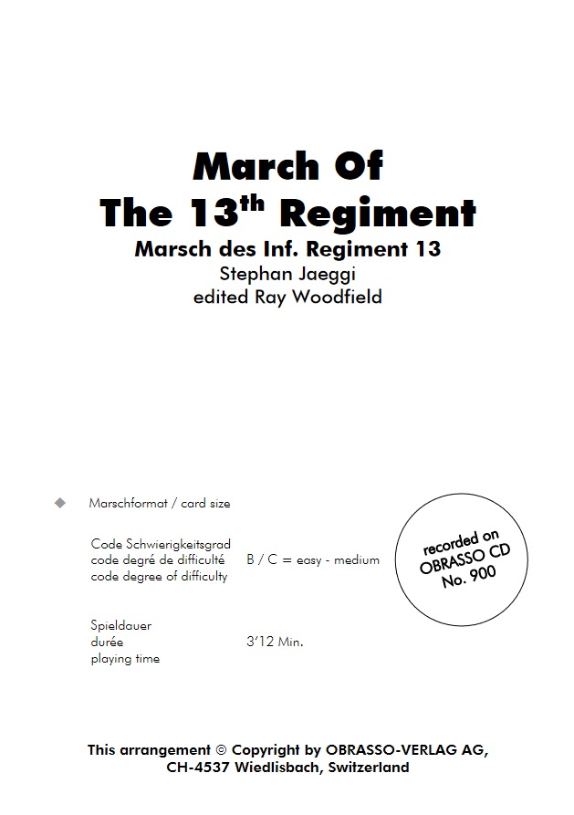 March of the 13th Regiment - klik hier