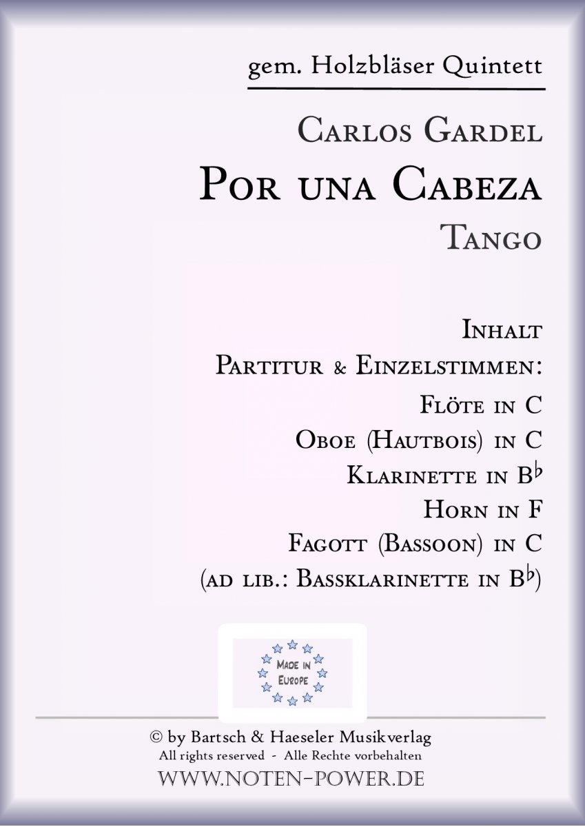 Por una Cabeza - klik hier Por una Cabeza - klik hier