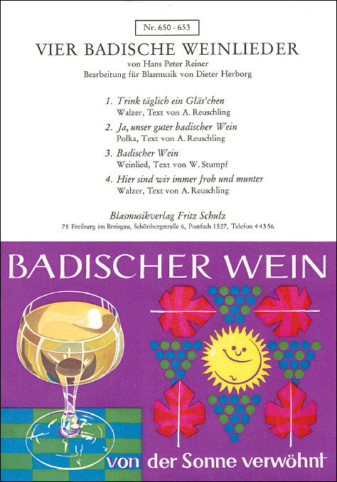 4 badische Weinlieder (Vier) - klik hier 4 badische Weinlieder (Vier) - klik hier