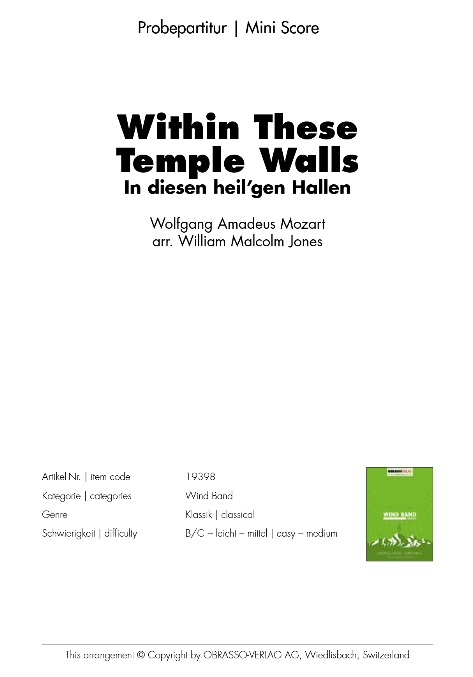Within These Temple Walls (In diesen heil'gen Hallen) - klik hier