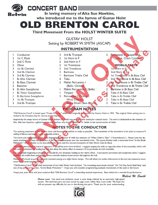 Old Brenton Carol (from the Holst 'Winter Suite') - klik hier