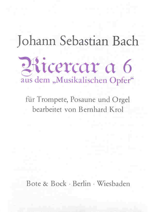 Ricercare a 6 aus dem 'Musikalischen Opfer' - klik hier